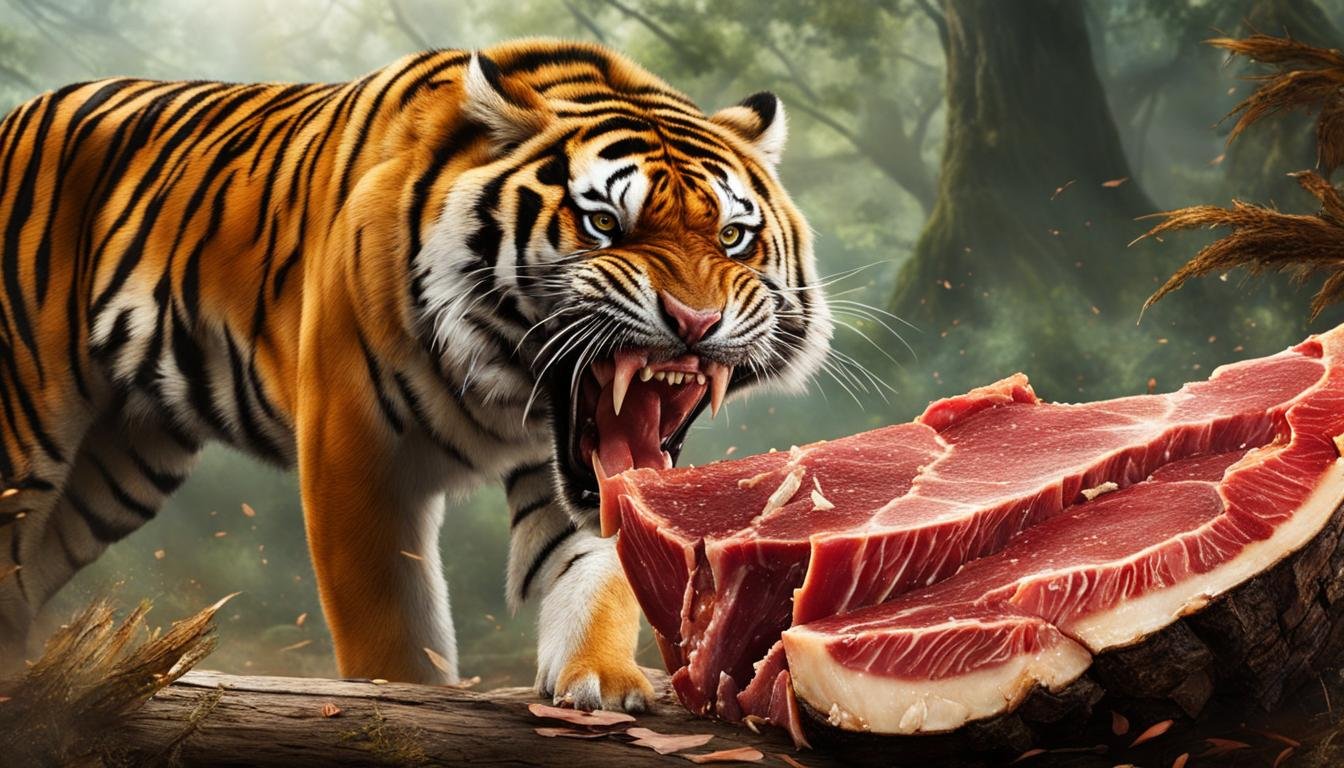 Carnivorous diet of tigers